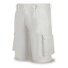 Bermuda blanca algodón de 245 g. Multibolsillos MARCA