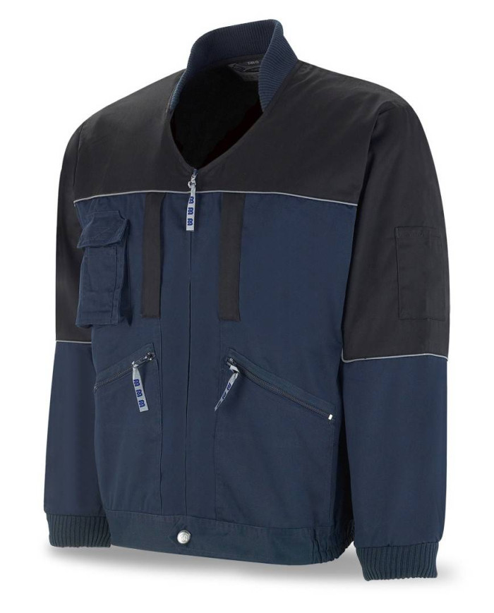 Chaqueta FIRST LINE azul marino/negro poliéster/algodón 245 gr MARCA