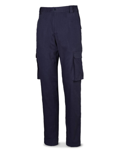 Pantalón STRETCH azul marino algodón 240 gr. Multibolsillo MARCA