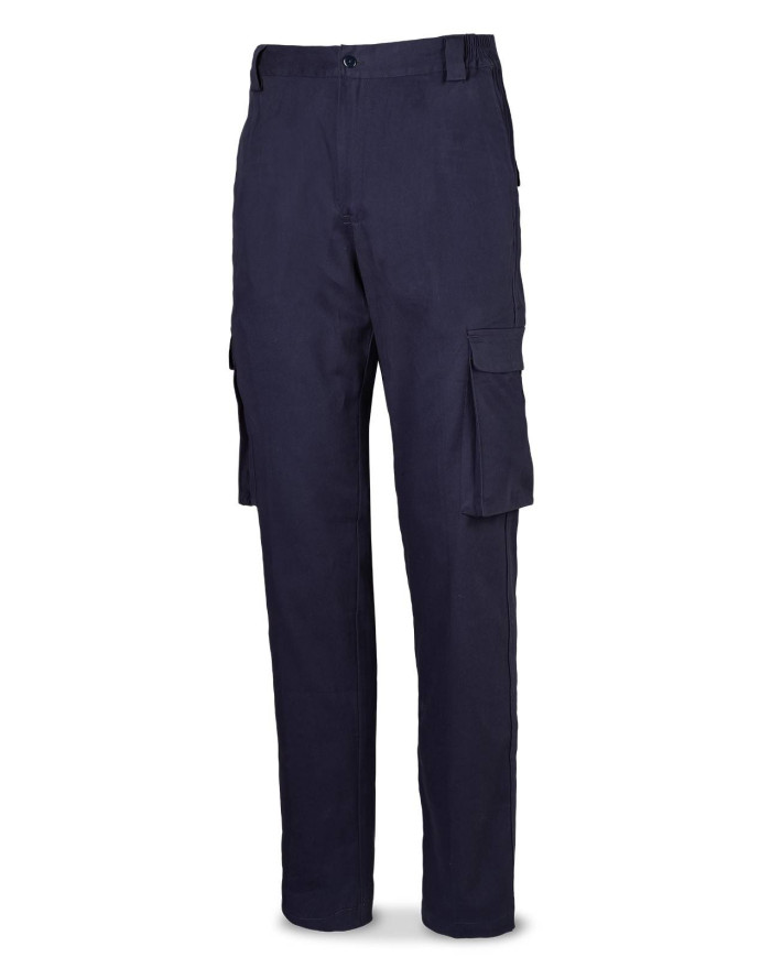Pantalón STRETCH azul marino algodón 240 gr. Multibolsillo MARCA