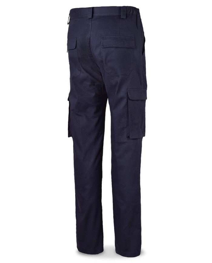 Pantalón STRETCH azul marino algodón 240 gr. Multibolsillo MARCA