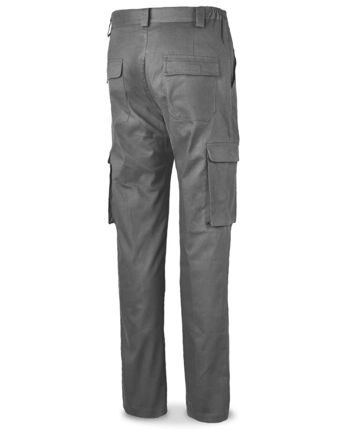 Pantalón STRETCH gris algodón 240 gr. Multibolsillo MARCA