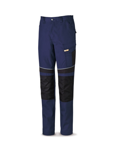 Pantalón CANVAS azul marino/negro poliéster/algodón 245 g. Multibolsillos MARCA