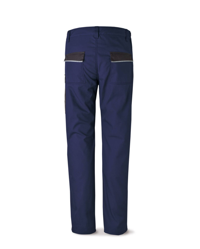 Pantalón CANVAS azul marino/negro poliéster/algodón 245 g. Multibolsillos MARCA