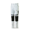 Pantalón CANVAS blanco/gris poliéster/algodón 245 g. Multibolsillos MARCA