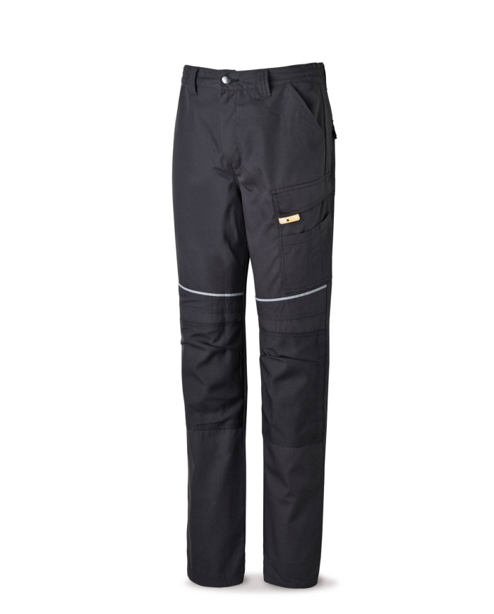Pantalón CANVAS negro poliéster/algodón 245 g. Multibolsillos MARCA
