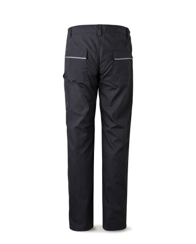 Pantalón CANVAS negro poliéster/algodón 245 g. Multibolsillos MARCA