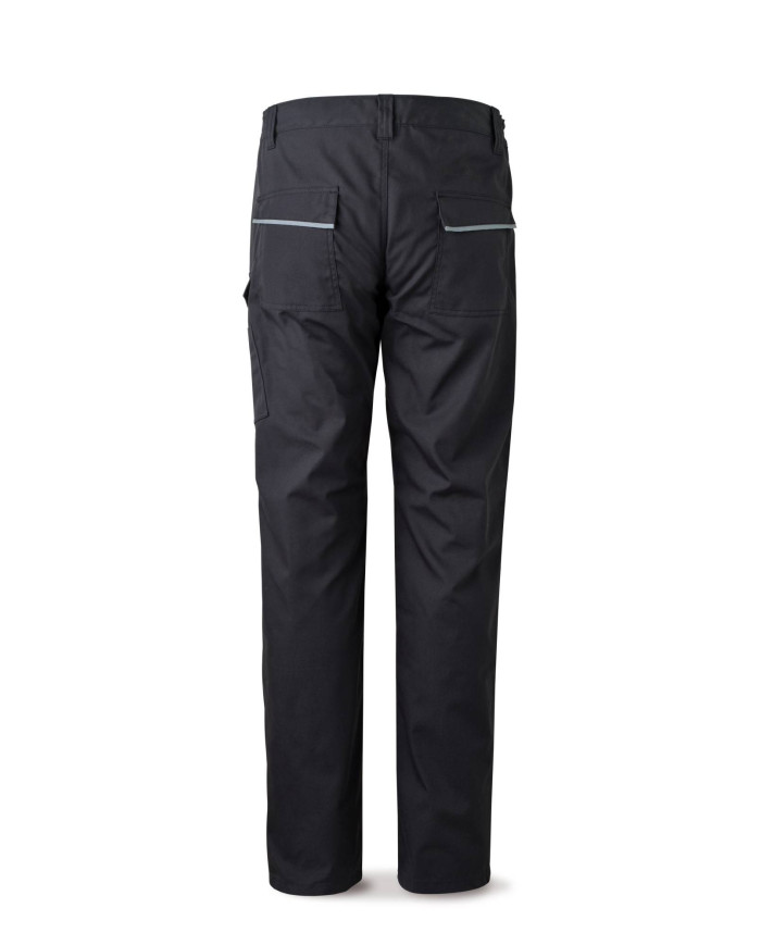 Pantalón CANVAS negro poliéster/algodón 245 g. Multibolsillos MARCA