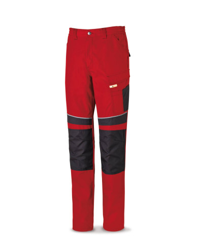 Pantalón CANVAS rojo/negro poliéster/algodón 245 g. Multibolsillos MARCA