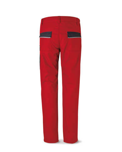 Pantalón CANVAS rojo/negro poliéster/algodón 245 g. Multibolsillos MARCA