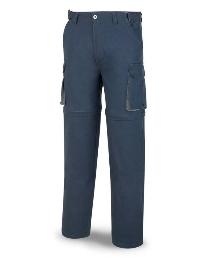 Pantalón DESMONTABLE azul marino algodón 200 gr. Multibolsillos MARCA