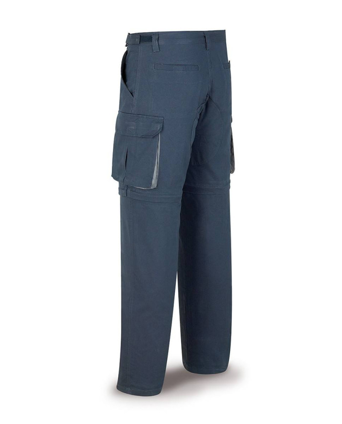 Pantalón DESMONTABLE azul marino algodón 200 gr. Multibolsillos MARCA