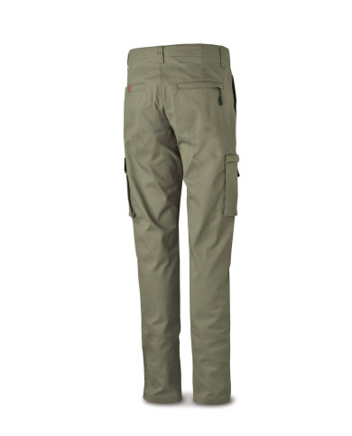 Pantalón STRETCH kaki en algodón 260 gr. Multibolsillos MARCA