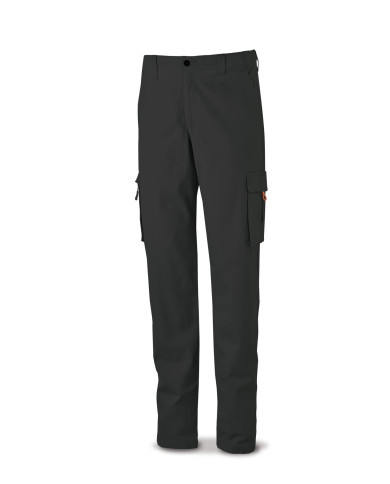 Pantalón STRETCH negro en algodón 260 gr. Multibolsillos MARCA