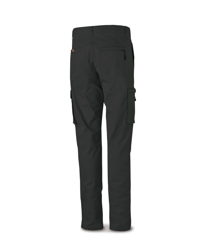 Pantalón STRETCH negro en algodón 260 gr. Multibolsillos MARCA