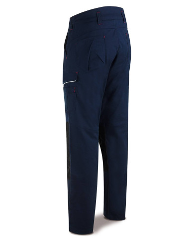 Pantalón STRETCH azul marino poliéster/algodón 245 gr. Multibolsillo MARCA