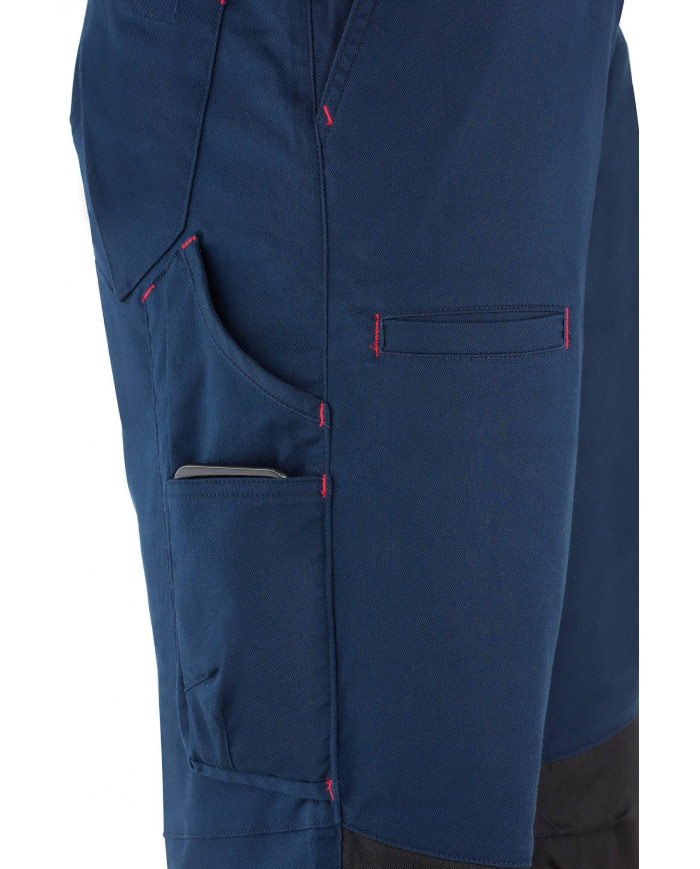 Pantalón STRETCH azul marino poliéster/algodón 245 gr. Multibolsillo MARCA