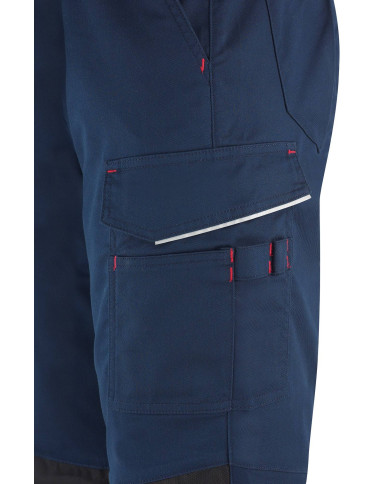 Pantalón STRETCH azul marino poliéster/algodón 245 gr. Multibolsillo MARCA