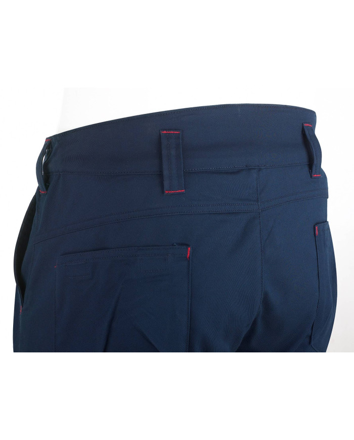 Pantalón STRETCH azul marino poliéster/algodón 245 gr. Multibolsillo MARCA