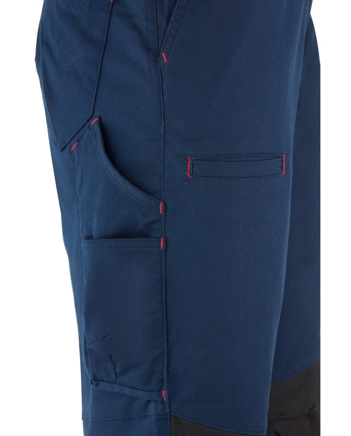 Pantalón STRETCH azul marino poliéster/algodón 245 gr. Multibolsillo MARCA