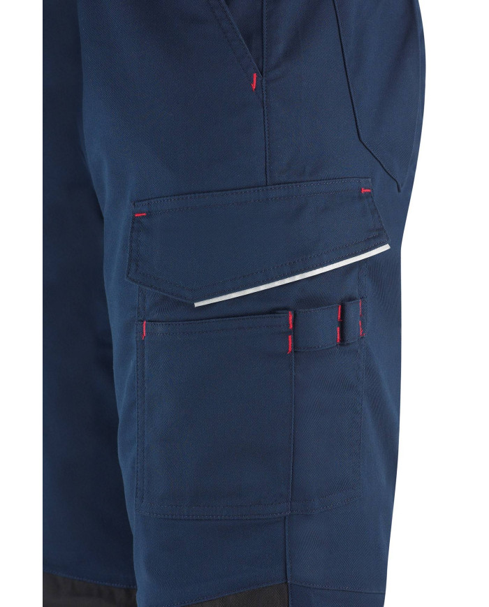 Pantalón STRETCH azul marino poliéster/algodón 245 gr. Multibolsillo MARCA