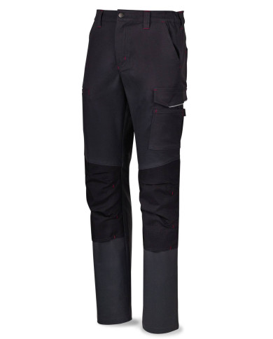 Pantalón STRETCH gris poliéster/algodón 245 gr. Multibolsillo MARCA
