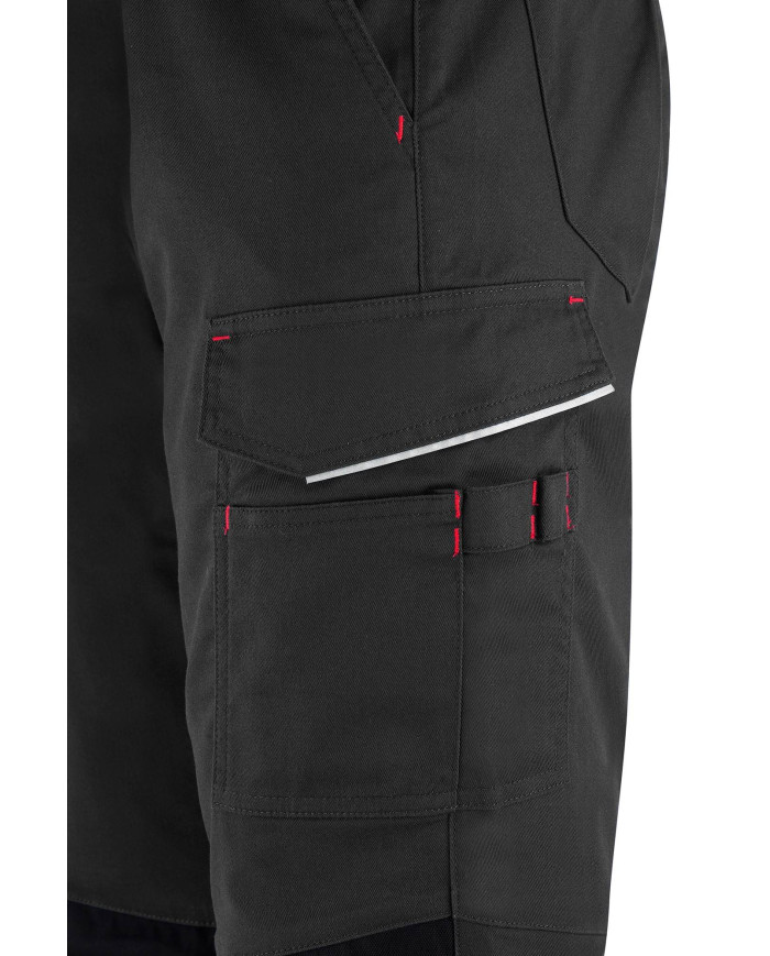 Pantalón STRETCH gris poliéster/algodón 245 gr. Multibolsillo MARCA