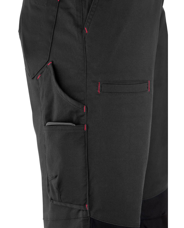 Pantalón STRETCH gris poliéster/algodón 245 gr. Multibolsillo MARCA