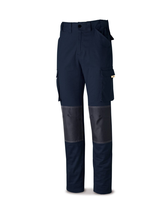 Pantalón STRETCH Pro Series azul marino algodón. 220 gr. Multibolsillos MARCA