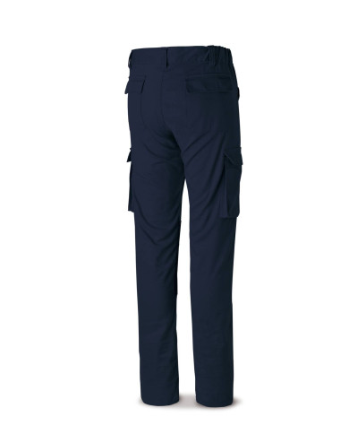 Pantalón STRETCH Pro Series azul marino algodón. 220 gr. Multibolsillos MARCA
