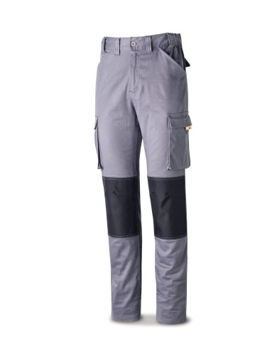 Pantalón STRETCH Pro Series gris algodón. 220 gr. Multibolsillos MARCA