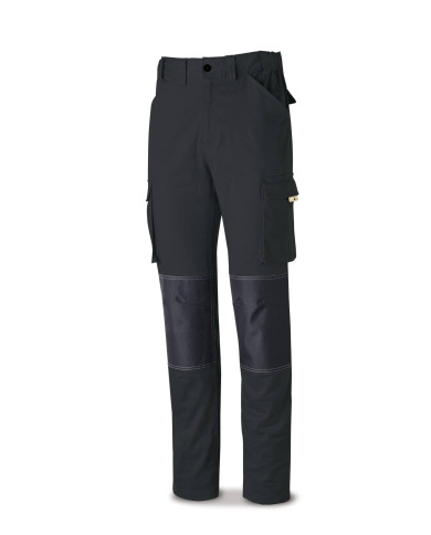 Pantalón STRETCH Pro Series negro algodón. 220 gr. Multibolsillos MARCA