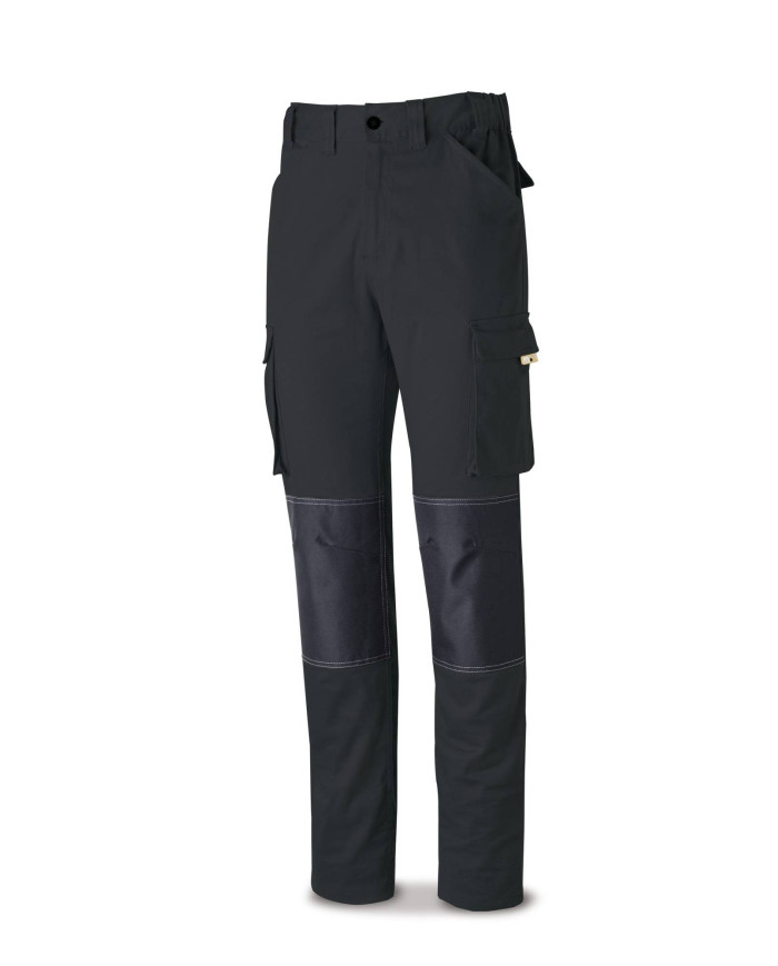 Pantalón STRETCH Pro Series negro algodón. 220 gr. Multibolsillos MARCA