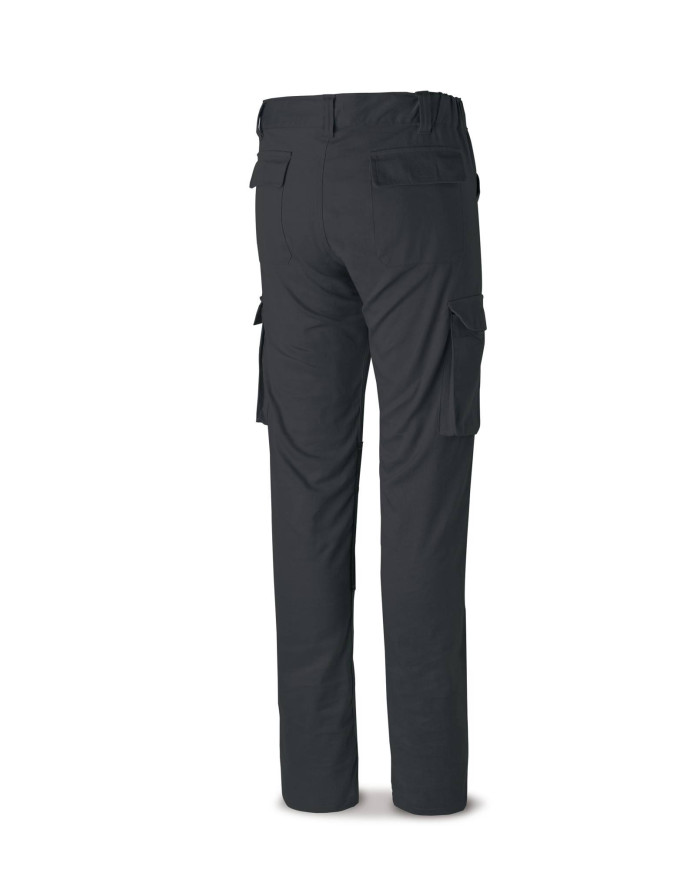 Pantalón STRETCH Pro Series negro algodón. 220 gr. Multibolsillos MARCA