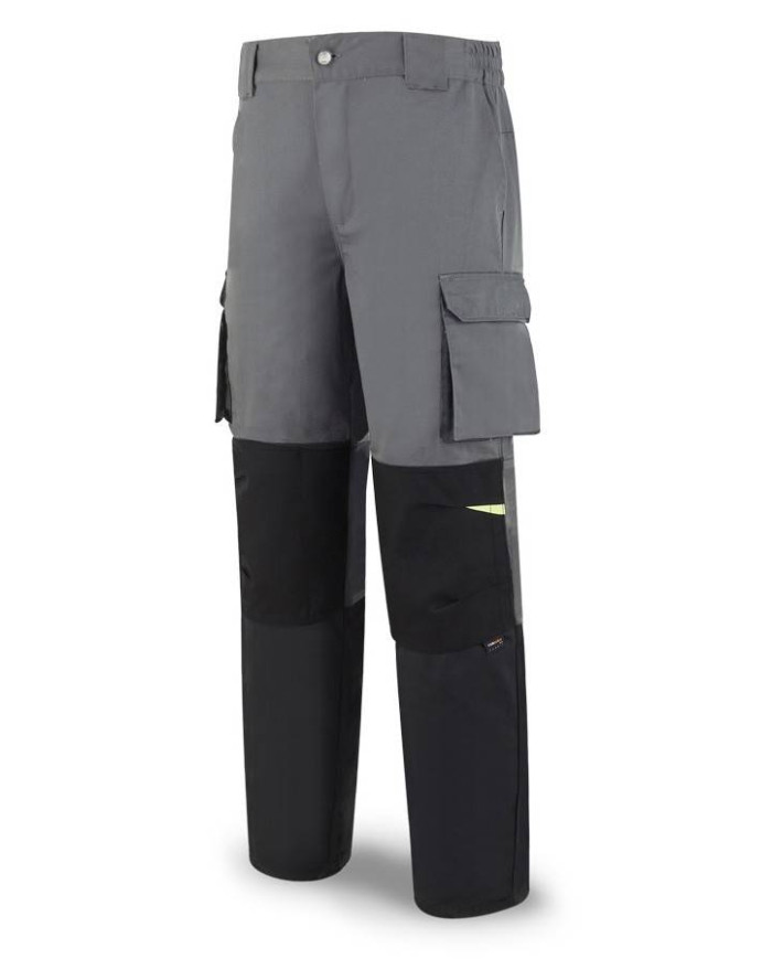 Pantalón FIRST LINE gris/negro poliéster/algodón 245 gr. Multibolsillos MARCA