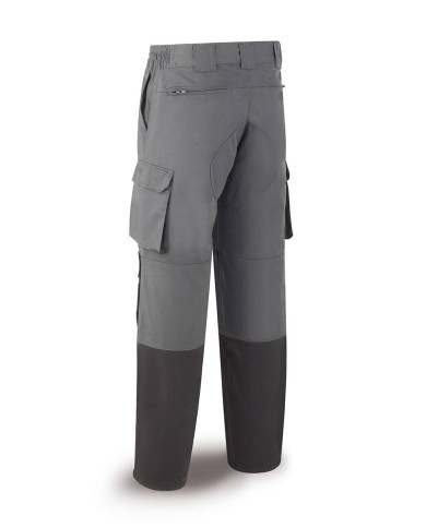 Pantalón FIRST LINE gris/negro poliéster/algodón 245 gr. Multibolsillos MARCA