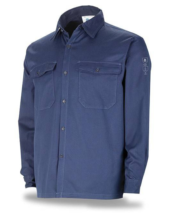 Camisa IGNÍFUGA y ANTIESTÁTICA. (Tejido permanente) 180 gr MARCA
