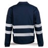 Chaqueta azul marino poliéster/algodón con bandas reflectantes 200 g MARCA
