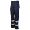 Pantalón azul marino poliéster/algodón con bandas reflectantes 200 g MARCA