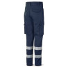 Pantalón azul marino poliéster/algodón con bandas reflectantes 200 g MARCA