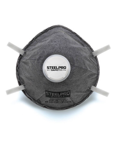 Mascarilla desechable FFP2 con válvula de exhalación y carbón activo STEELPRO
