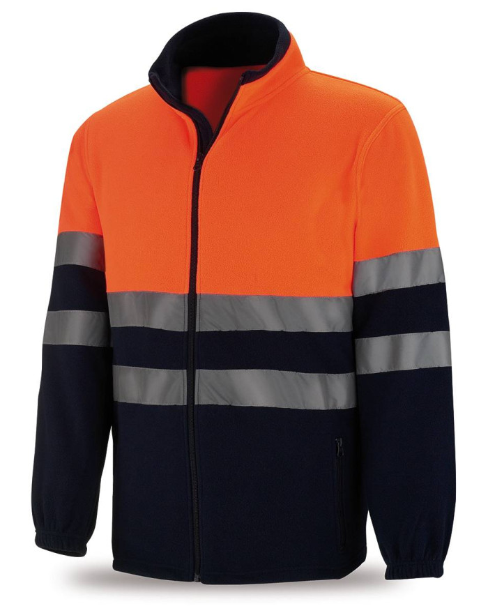 Chaqueta Polar Alta Visibilidad naranja/azul marino 280 gr MARCA