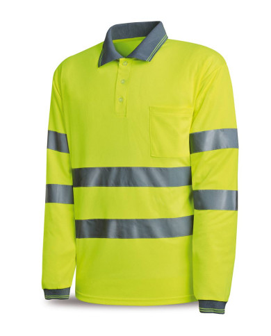 Polo Alta visibilidad de 150 gr. Manga larga. Color amarillo MARCA