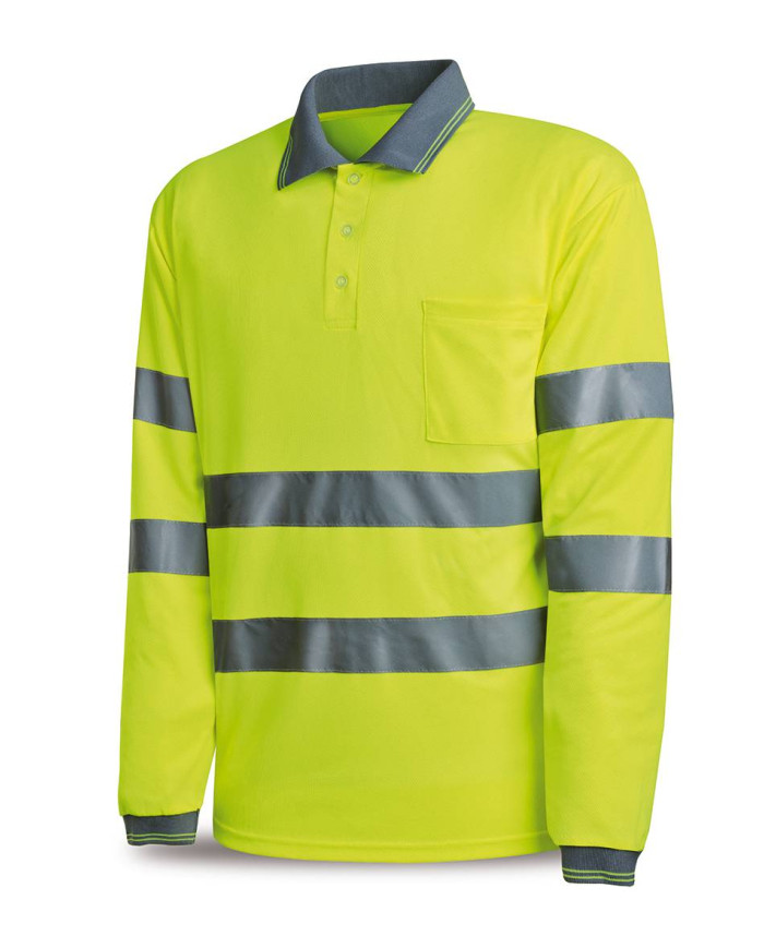 Polo Alta visibilidad de 150 gr. Manga larga. Color amarillo MARCA