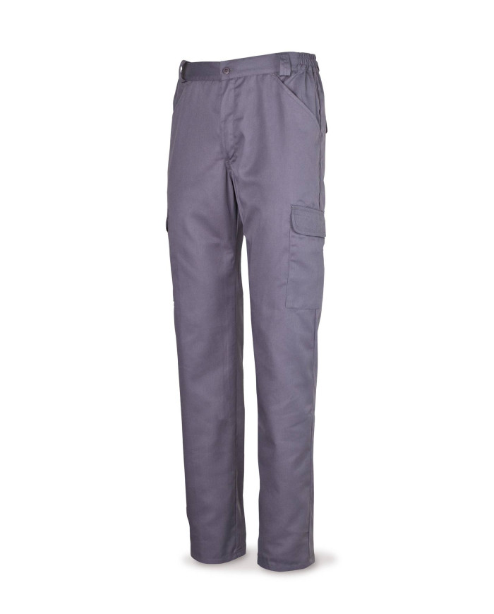 Pantalón gris algodón 200 g. Multibolsillos MARCA