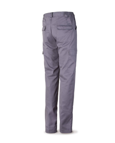 Pantalón gris algodón 200 g. Multibolsillos MARCA