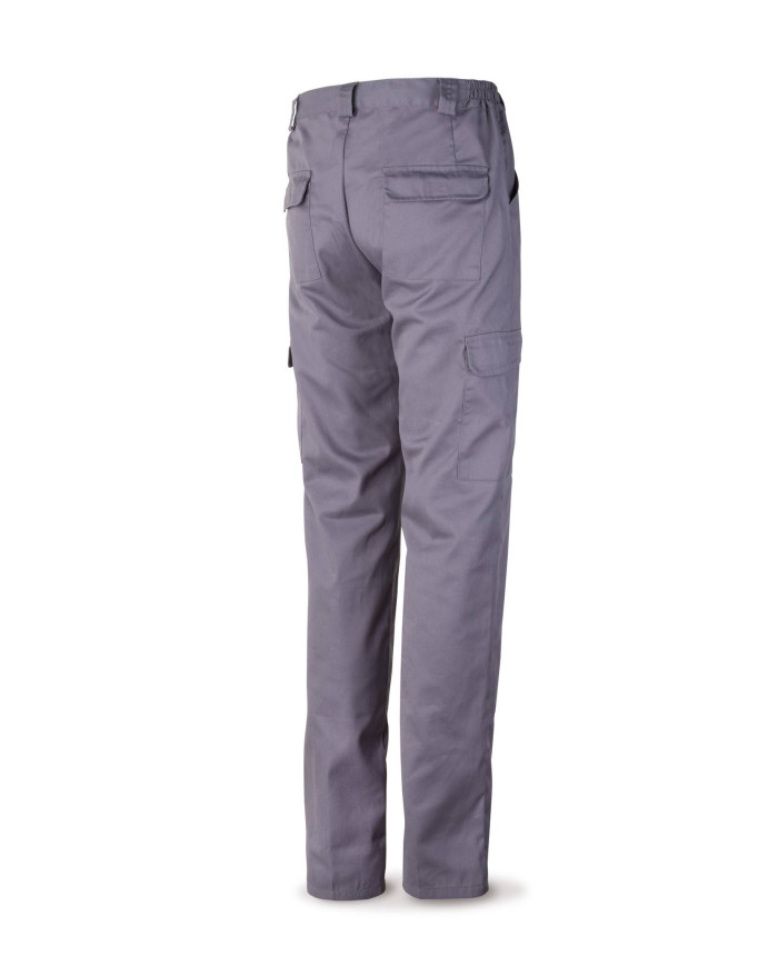Pantalón gris algodón 200 g. Multibolsillos MARCA