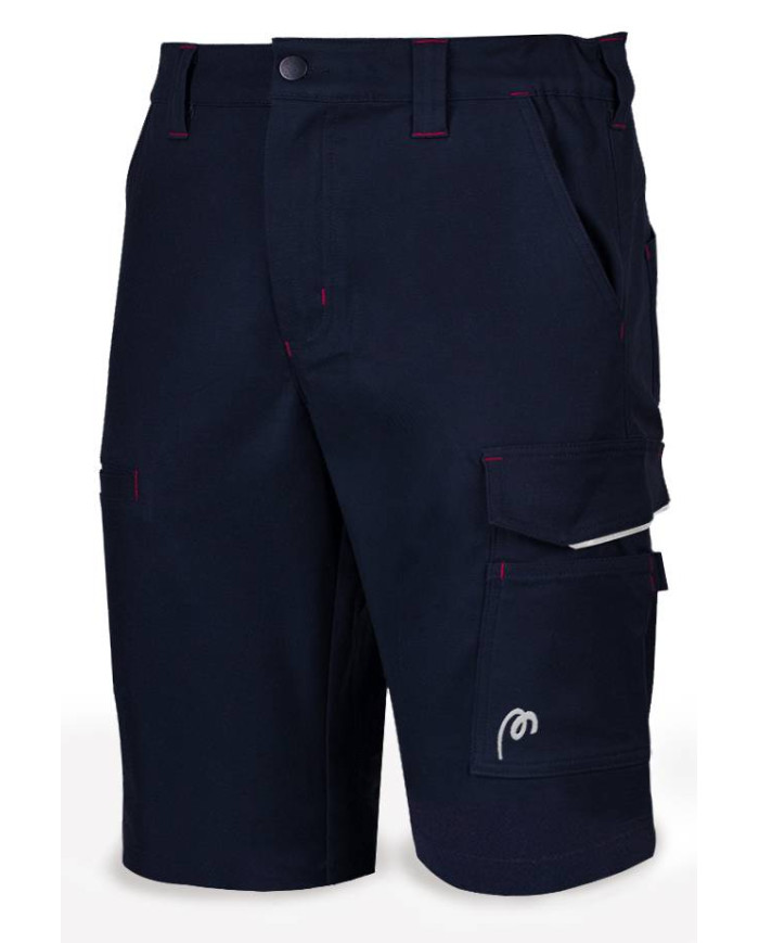Bermuda STRETCH Pro Series azul marino 245 gr. Multibolsillo MARCA