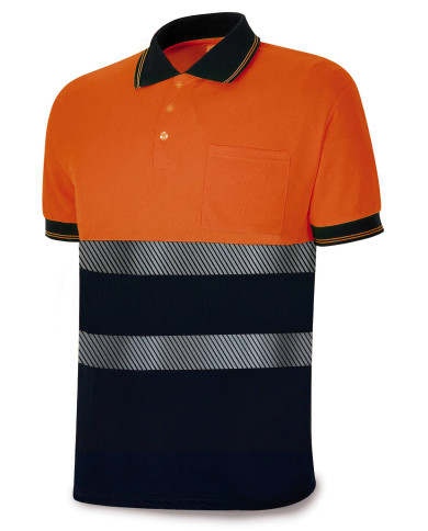 Polo A.V. bicolor poliéster con bandas segmentadas 150 gr MARCA