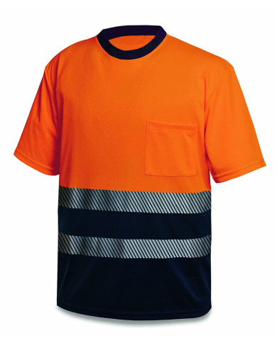 Camiseta A.V. bicolor poliéster con bandas segmentadas 150 gr MARCA